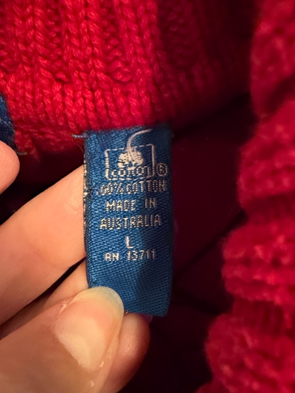 πππ3 for 12$πππKaren Scott Cable-Knit Button Front Sweater - Red Large - Picture 7 of 8